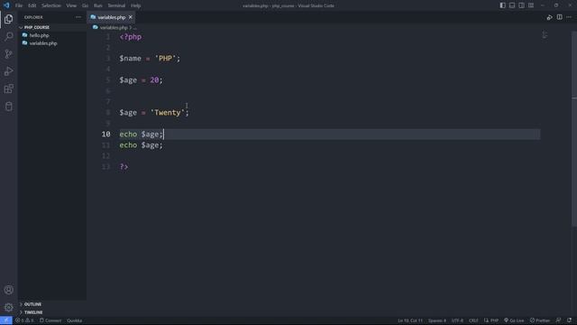 PHP Variables & Comments смотреть онлайн