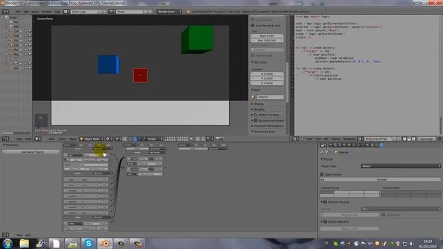 Blender Game Engine - Drag & Drop System X FPS - Python Script смотреть онлайн