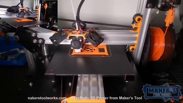 FuseMatic 3D Printer - Printing RaspBerry Pi case. ABS on BuildTak смотреть онлайн