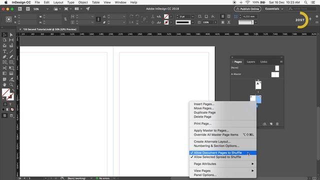 Make A Two Page Spread In Indesign | Adobe InDesign Tutorial #11