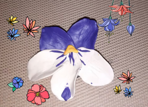Поделка к 8 марта. Фиалка из пластилина, Plasticine violet.