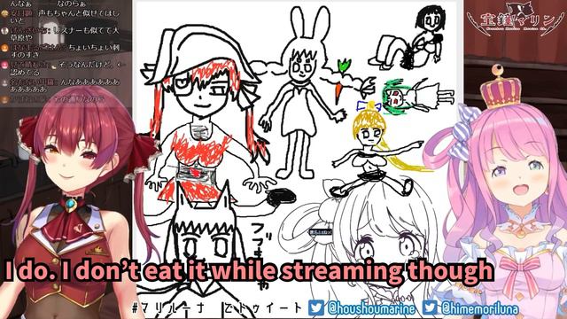 【ENG SUB】Marine imitates Luna’s “nom nom sound” and “nanora" смотреть онлайн