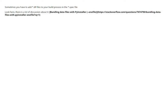 How to add missing .dll files while preparing .exe file with pyinstaller (3 answers) смотреть онлайн