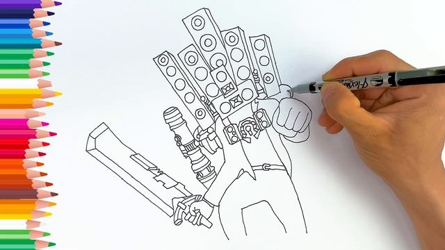 Draw Skibidi Toilet character, Speakerman, Coloring page, #drawing смотреть онлайн