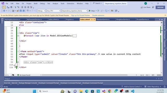 Dependency injection in asp.net core web app | AddSingleton | AddTransient | AddScoped смотреть онлайн