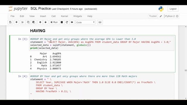 The HAVING Statement in SQL : Data Science Code смотреть онлайн