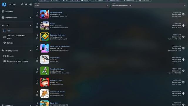 ASO.dev: Топ приложений в Apple Store смотреть онлайн