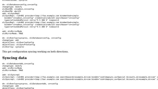 Configuring openldap multimaster replication using cn=config смотреть онлайн