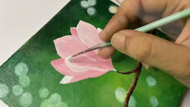 Magnolia flower painting/easy acrylic painting tutorial for beginners/floral painting/#47 смотреть онлайн