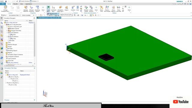 Thermal Analysis Of A PCB With A Chip Thermal Flow In Nx Siemens SimCenter | Simulation Unigraphics