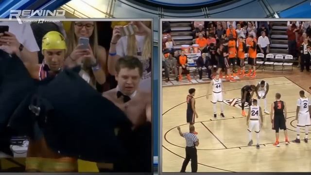 Флешмоб Майкла Фелпса ,танец пловца на баскетбольной игре Michael Phelps dance on basketball game смотреть онлайн