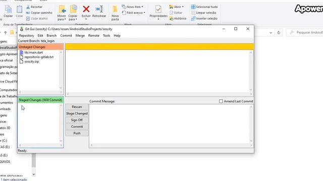 Como utilizar o Git GUI para commit/push de alterações смотреть онлайн