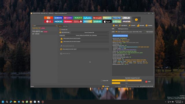 TECNO _ INFINIX Security 2024 Custom DA Preloader Auth Work With Release UnlockTool-2024.08.10.0 ! (