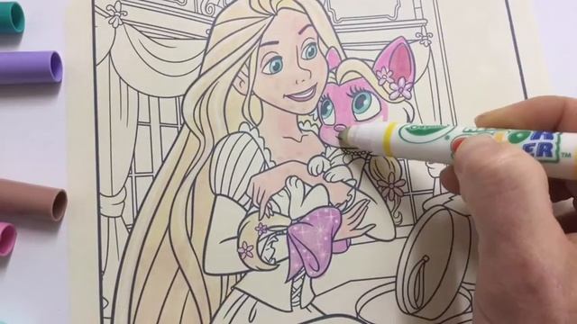 Disney Palace Pets Rapunzel and Summer Crayola Coloring Pages - Videos for Kids Colored Markers смотреть онлайн