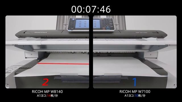 RICOH MP W8140SP и W7100SP. Тест на скорость печати смотреть онлайн