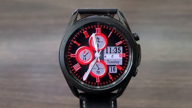 Galaxy Watch 3 Deep Red Analog Watch Face смотреть онлайн