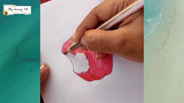 bitten apple drawing easy step by step | apple drawing | apple sketch step by step | draw an apple смотреть онлайн