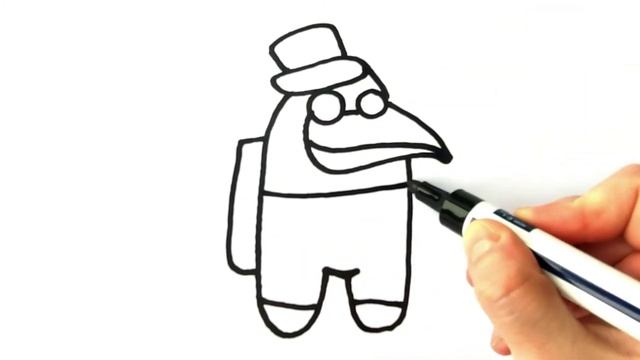 КАК НАРИСОВАТЬ АМОНГ АС  ЧУМНОЙ ДОКТОР