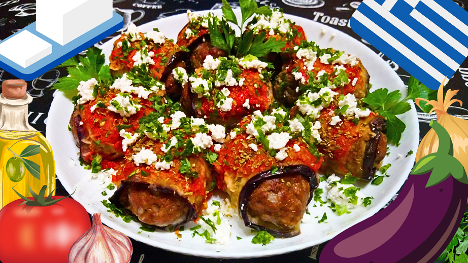 РУЛЕТЫ ИЗ БАКЛАЖАНОВ С МЯСНЫМ ФАРШЕМ ПО-ГРЕЧЕСКИ / Очень вкусное и сытное блюдо смотреть онлайн