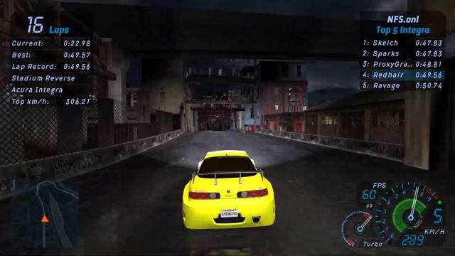 NFS Underground - Stadium Reverse - 49.32 - No NOS - Acura Integra смотреть онлайн