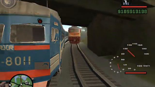 ЧС 6 Vs ЭР2 в Гта Сан Андреас Русский Поезд Мод