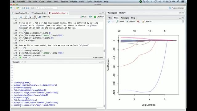 Statistical Learning: 6.R.4 Ridge Regression and Lasso смотреть онлайн