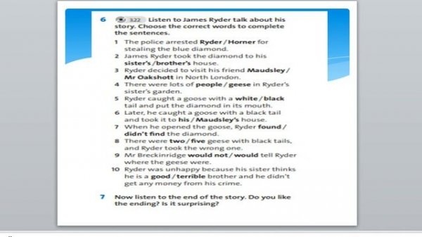 English plus/Grade 7/Unit-Reading for pleasure/Lesson-2/Sherlock Holmes:The Blue Diamond