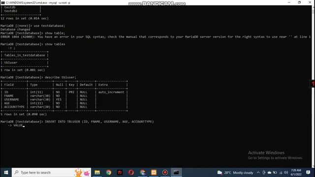 How To INSERT Record In MySQL Database Table Using Command Prompt смотреть онлайн