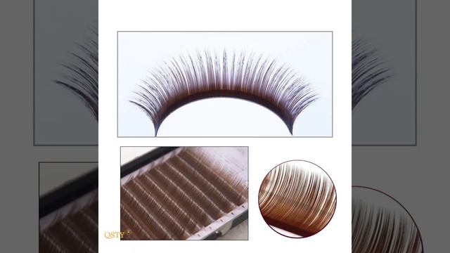 Qsty 0,07/0,10 b c коричневые накладные ресницы, натуральные мягкие индивидуальные ресницы