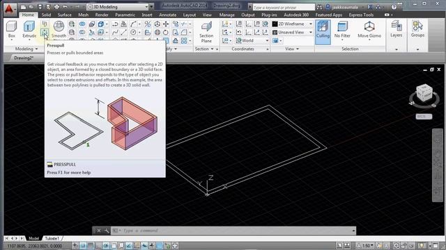 AUTOCAD 3D-esimerkki osa 1 смотреть онлайн