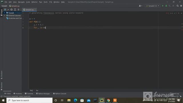 Python program to generate Fibonacci series using yield keyword смотреть онлайн