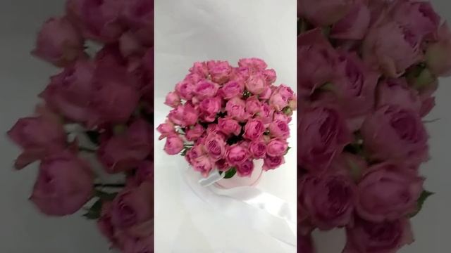 Коробочка из кустовых пионовидных роз смотреть онлайн