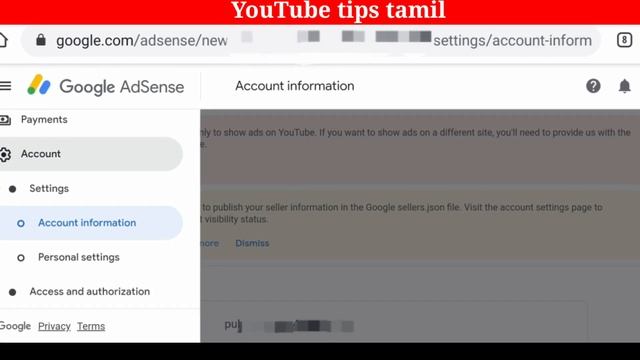 Google sellers.json file settings notification in google adsense tamil / YouTube tips tamil смотреть онлайн