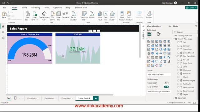 Power BI in Hindi Part 21 Visual Part 13 Gauge KPI and Slicer смотреть онлайн