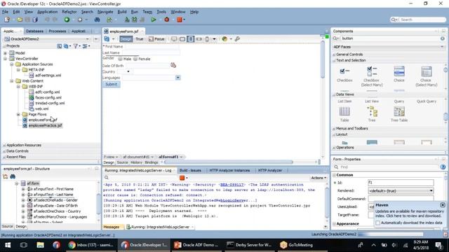 Oracle Application Development Framework (ADF) 12C DEMO2 --SR Cloud Technologies смотреть онлайн