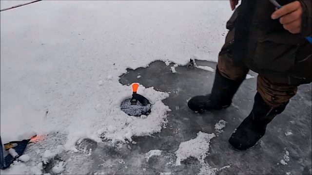 Снег идёт - форель клюёт. Первые поимки. Верхний пруд. Клёвое место смотреть онлайн