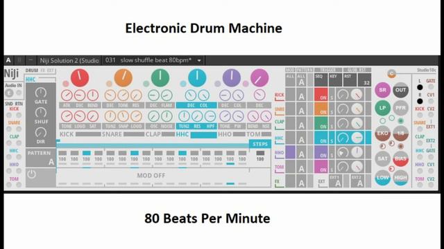 Slow Shuffle Beat Electronic Drum Machine Beat 80bpm смотреть онлайн
