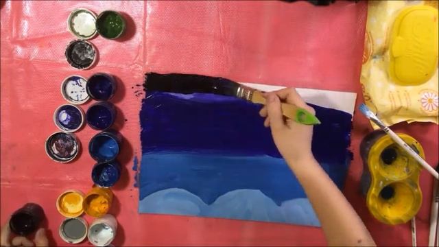 Рисуем зиму красками вместе с Полиной смотреть онлайн