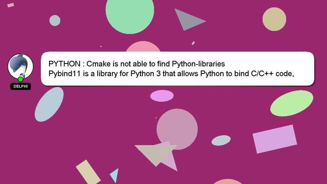 PYTHON : Cmake is not able to find Python-libraries смотреть онлайн