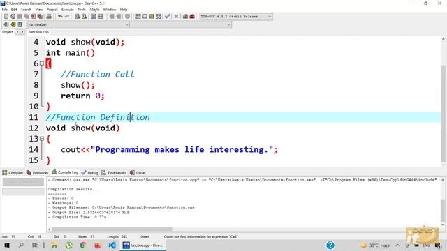 Function Declaration, Function Definition and Function Call in C++(Urdu/Hindi) смотреть онлайн