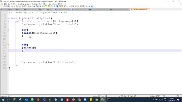 Java Try Catch Finally Syntax смотреть онлайн