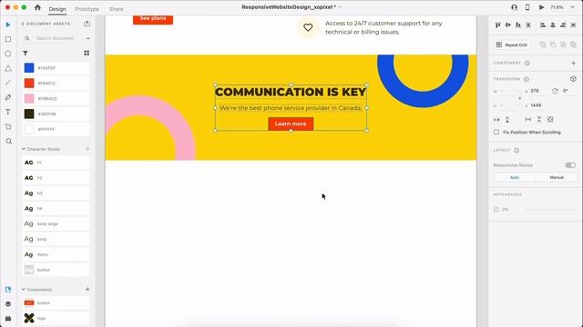 Responsive Website Design in Adobe XD смотреть онлайн