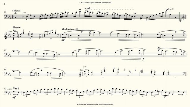 Arthur Pryor: Annie Laurie for Trombone - piano accompaniment 440Hz смотреть онлайн