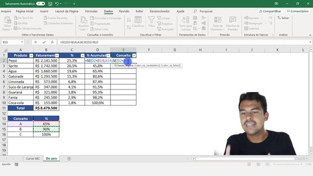Curva ABC no EXCEL com GRÁFICO AUTOMÁTICO смотреть онлайн