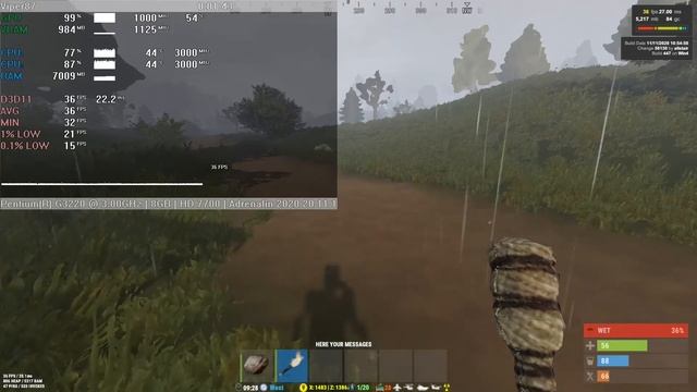 Pentium G3220 + Radeon HD 7770 / R7 250X = RUST смотреть онлайн