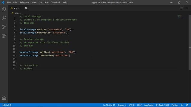 Les Cookies, localStorage et sessionStorage en JavaScript. смотреть онлайн