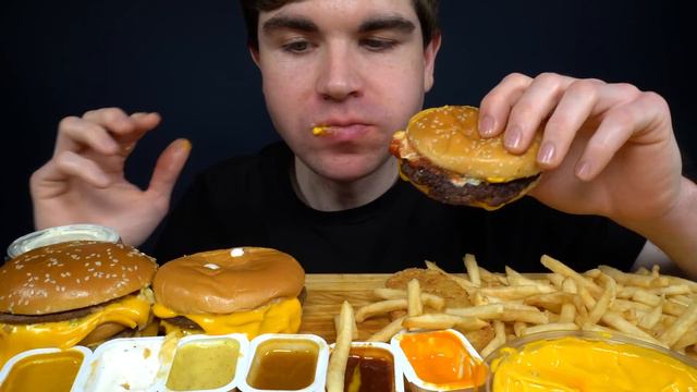 ASMR MUKBANG EXTRA MCDONALDS BIG MAC CHICKEN NUGGETS HASH BROWNS & FRIES | WITH RANCH & CHEESE смотреть онлайн