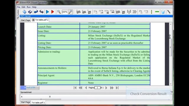 IDEA4 PDF 2 Excel Converter (automatic conversion of text tables) смотреть онлайн
