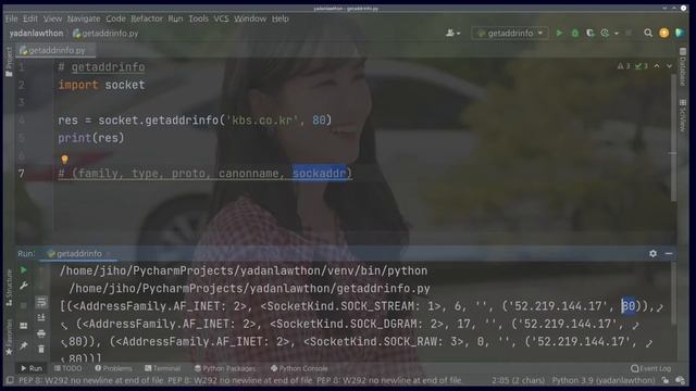 파이썬 네트워크 프로그래밍 다섯번째 시간 - socket.getaddrinfo 함수 이야기 смотреть онлайн