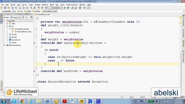Overriding The equals Method in Scala смотреть онлайн